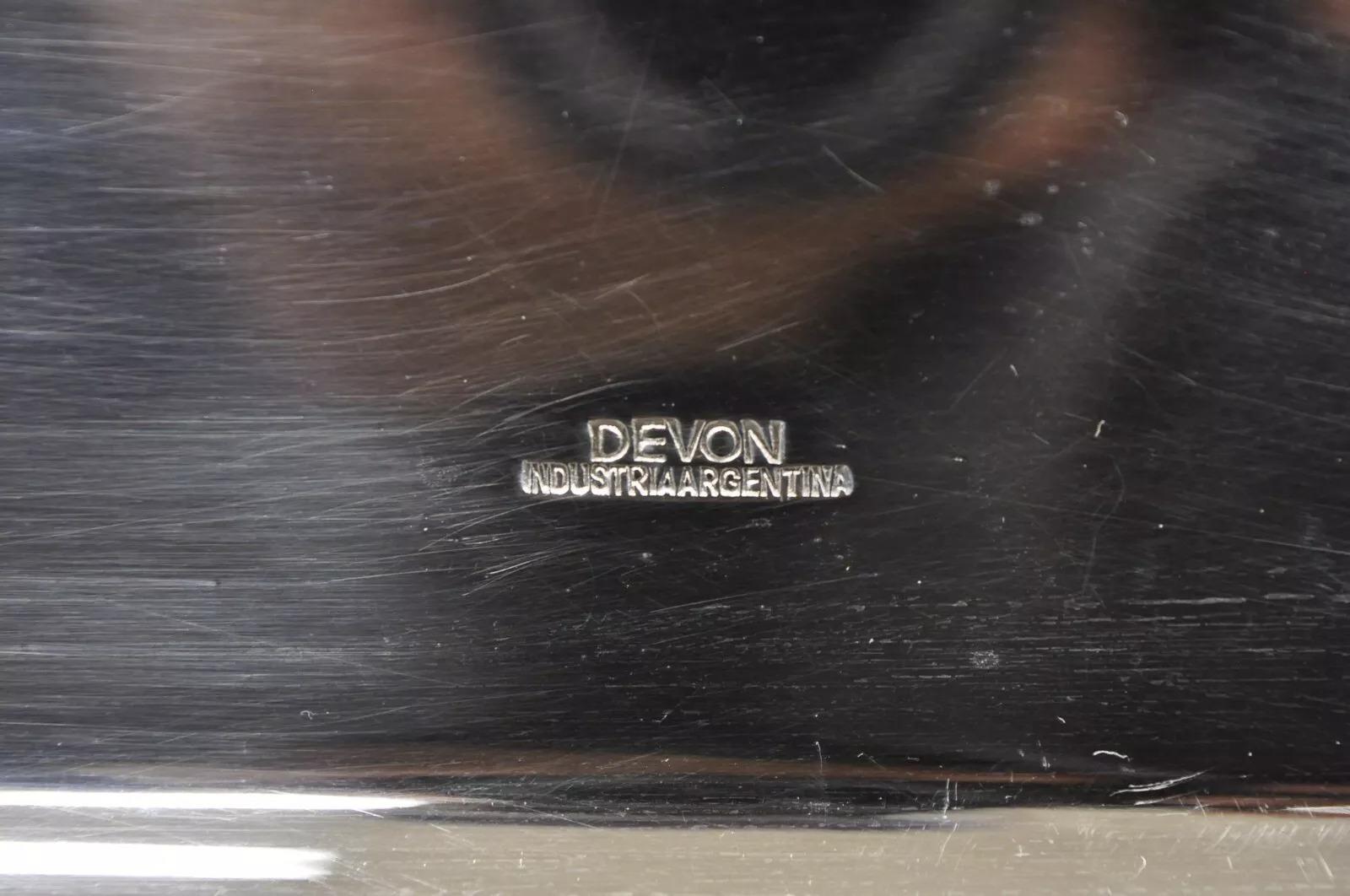 Vintage Devon Argentina Bandeja grande de la Regencia inglesa bañada en plata para servir en venta 3