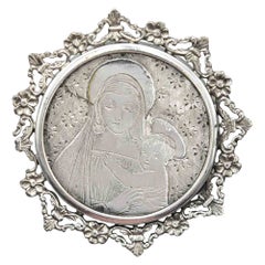 Medalla devocional vintage, principios del siglo XX