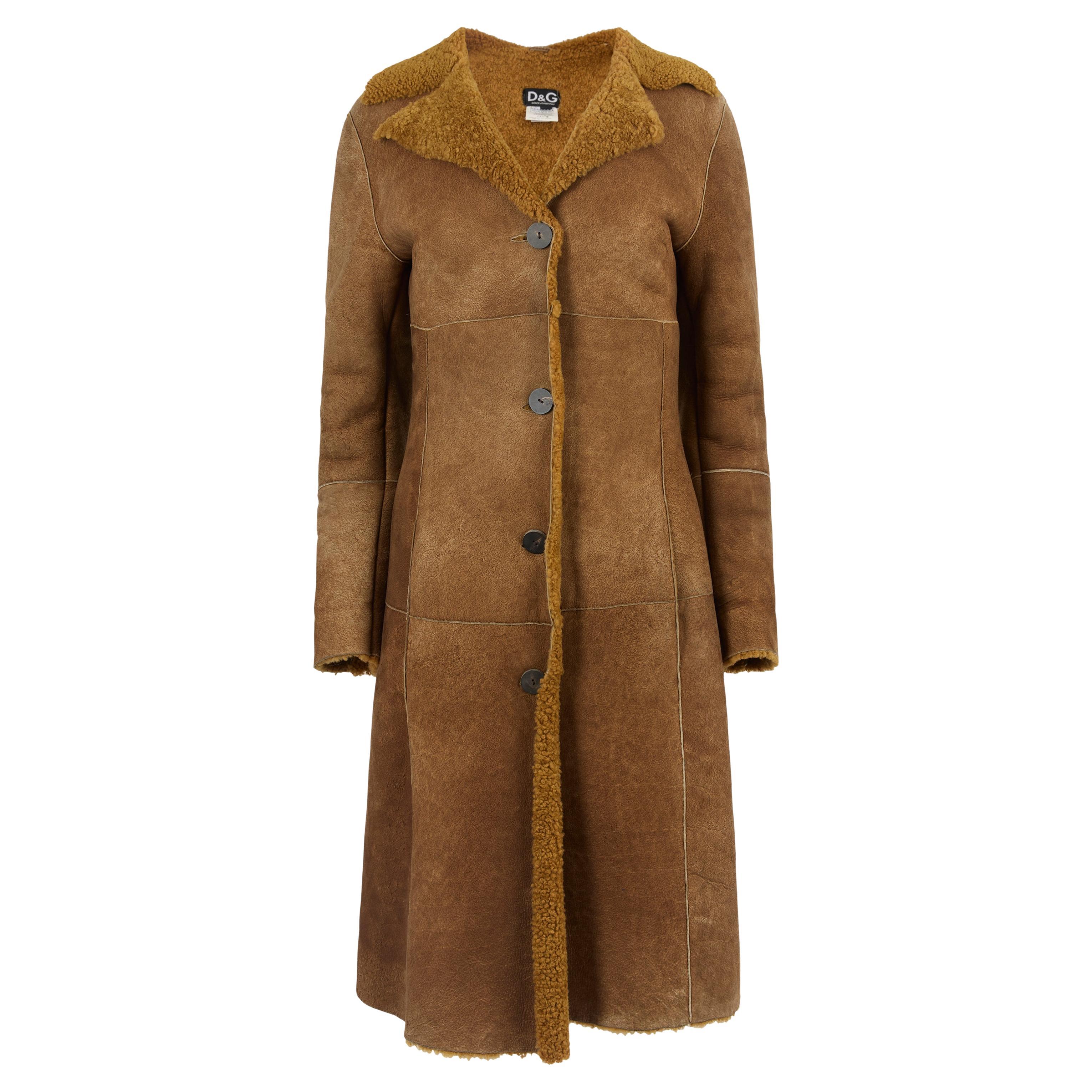 Vintage D&G F/W 2002 Brown Shearling Coat