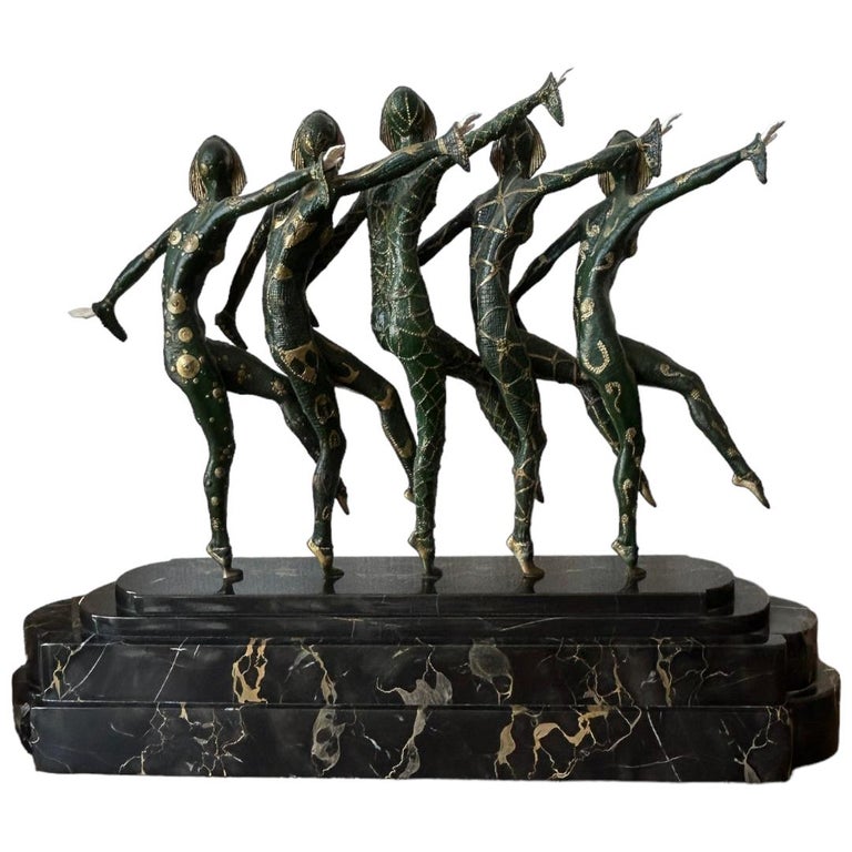 Vintage D.H. Chiparus Art Deco Bronze/Porcelain“Les Girls