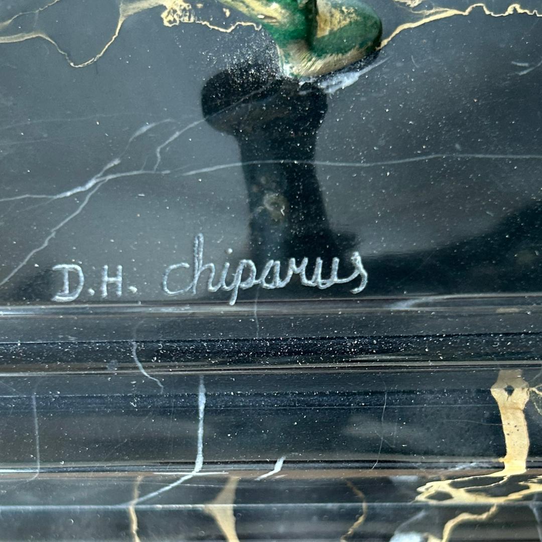 Jahrgang D.H. Chiparus Art Deco Bronze/PorzellanLes Girls Skulptur Marmorsockel im Angebot 8