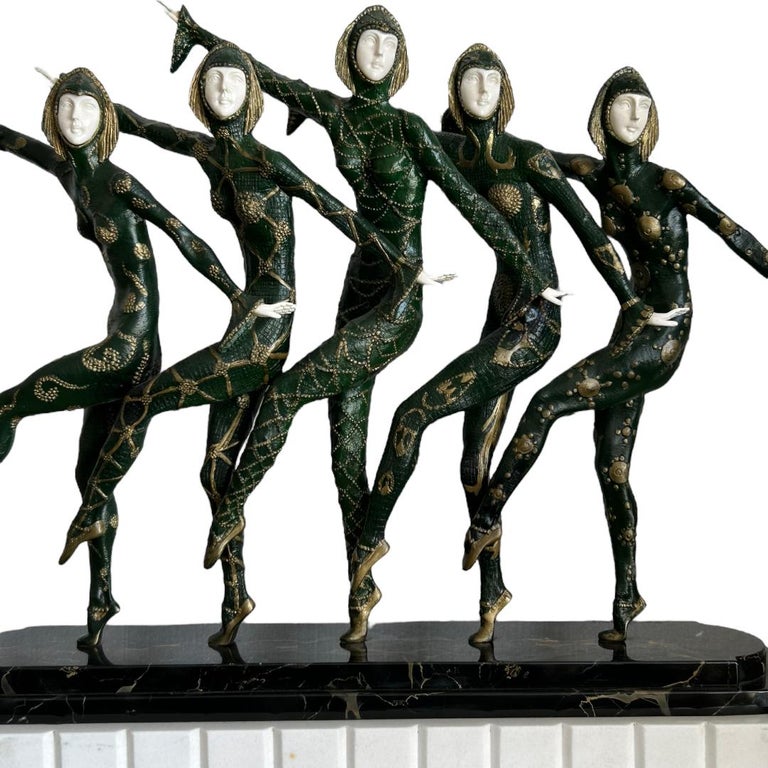 Vintage D.H. Chiparus Art Deco Bronze/Porcelain“Les Girls