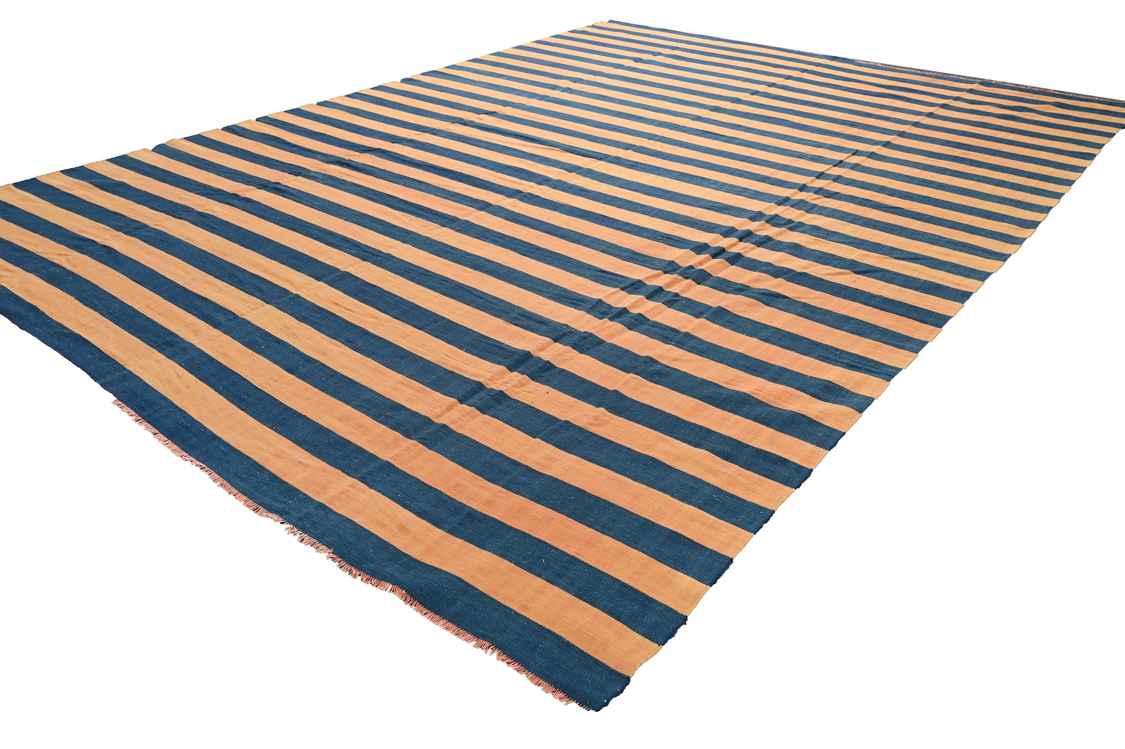 striped dhurrie rug