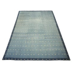 Tapis Dhurrie géométrique vintage en bleu, de Rug & Kilim