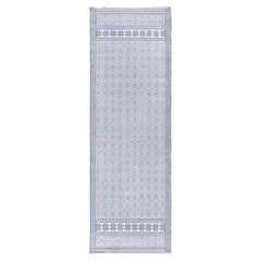 Tappeto da tavolo vintage Dhurrie in cotone, tessuto a trama piatta, grigio (dimensioni adattate) – Agra