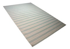 Vintage Dhurrie Rug in Bluewith Stripes, from Rug & Kilim