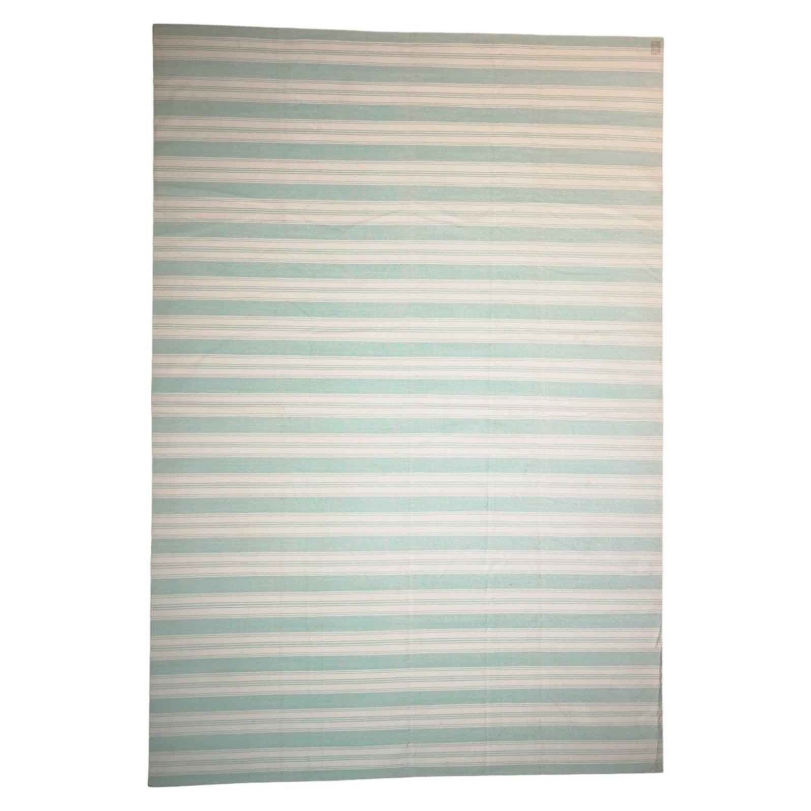 Vintage Dhurrie Rug in Bluewith Stripes, from Rug & Kilim For Sale