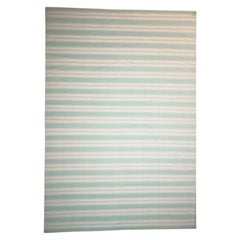 Vintage Dhurrie Vintage-Teppich in Blau mit Streifen, von Rug & Kilim