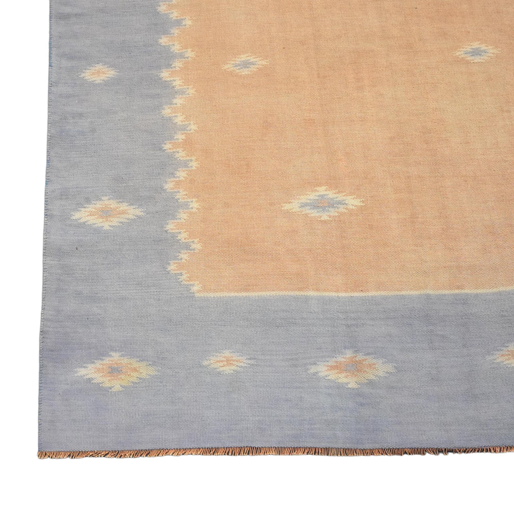 Vintage Dhurrie-Teppich mit geometrischen Mustern, von Rug & Kilim (Handgewebt) im Angebot