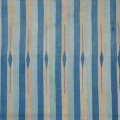 Vintage Dhurrie Rug with Blue and Beige Stripes  Rug & Kilim
