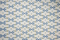 Vintage Dhurrie Rug with Blue and Gold Geometric Pattern, from Rug & Kilim
