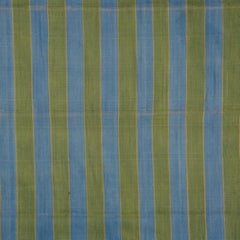 Vintage Dhurrie Rug with Blue and Green Stripes  Rug & Kilim