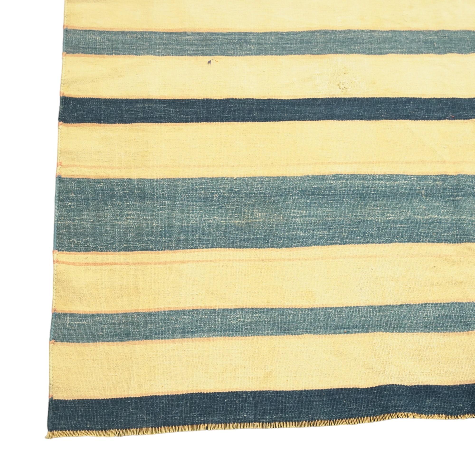 Hand-Woven Vintage Dhurrie Rug with Stripes, from Rug & Kilim For Sale