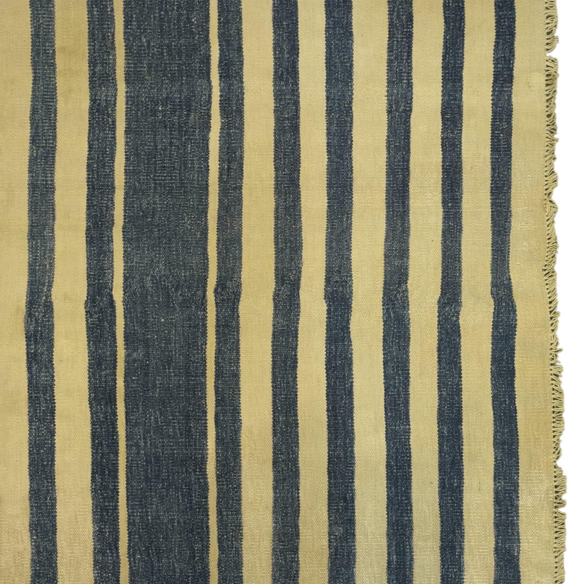 Hand-Woven Vintage Dhurrie Rug with Stripes, from Rug & Kilim For Sale