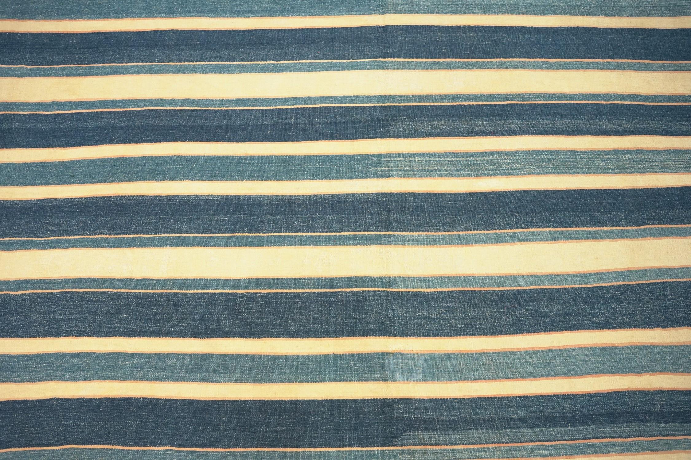 Mid-20th Century Vintage Dhurrie Rug with Stripes, from Rug & Kilim For Sale