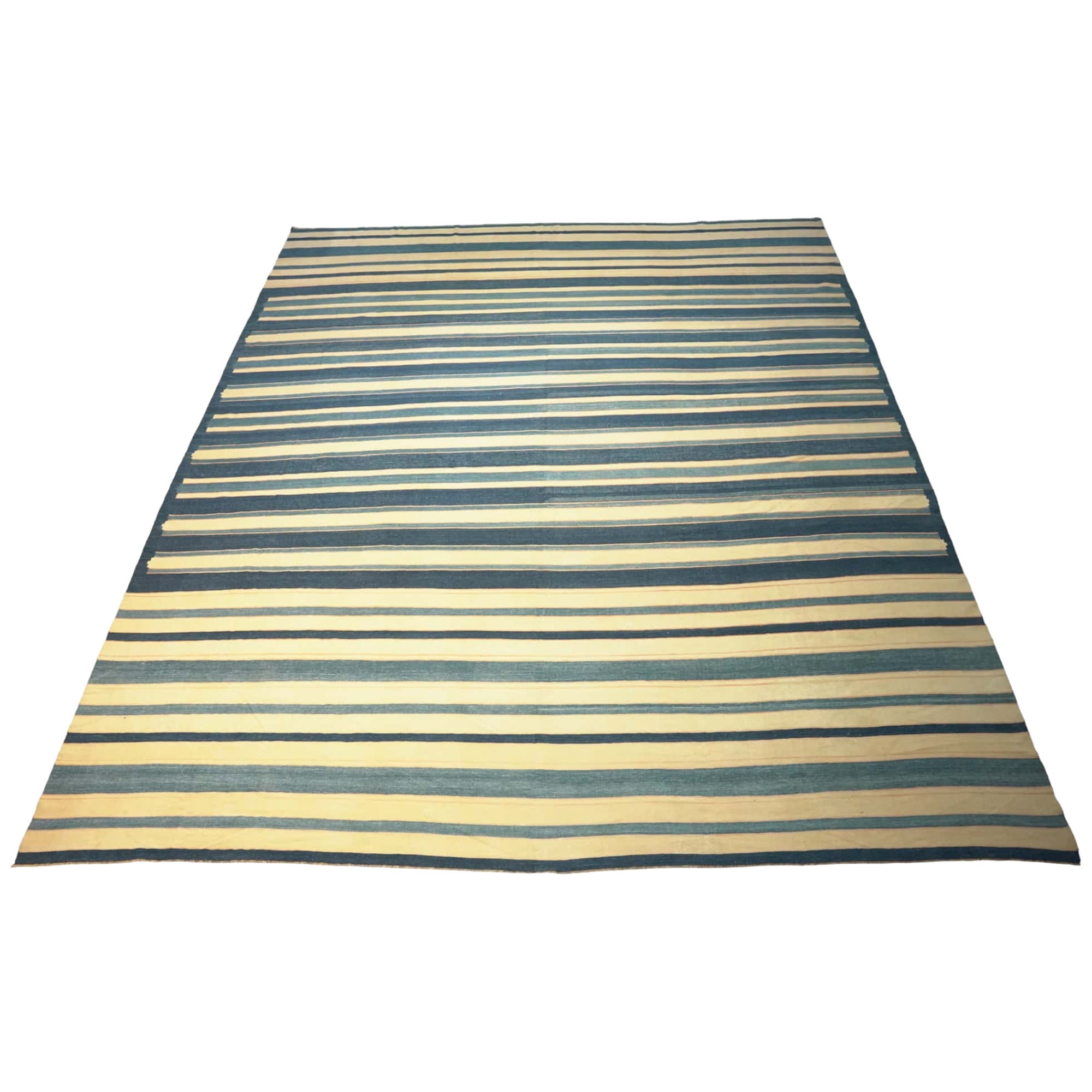 Tappeto Dhurrie vintage con strisce, da Rug & Kilim