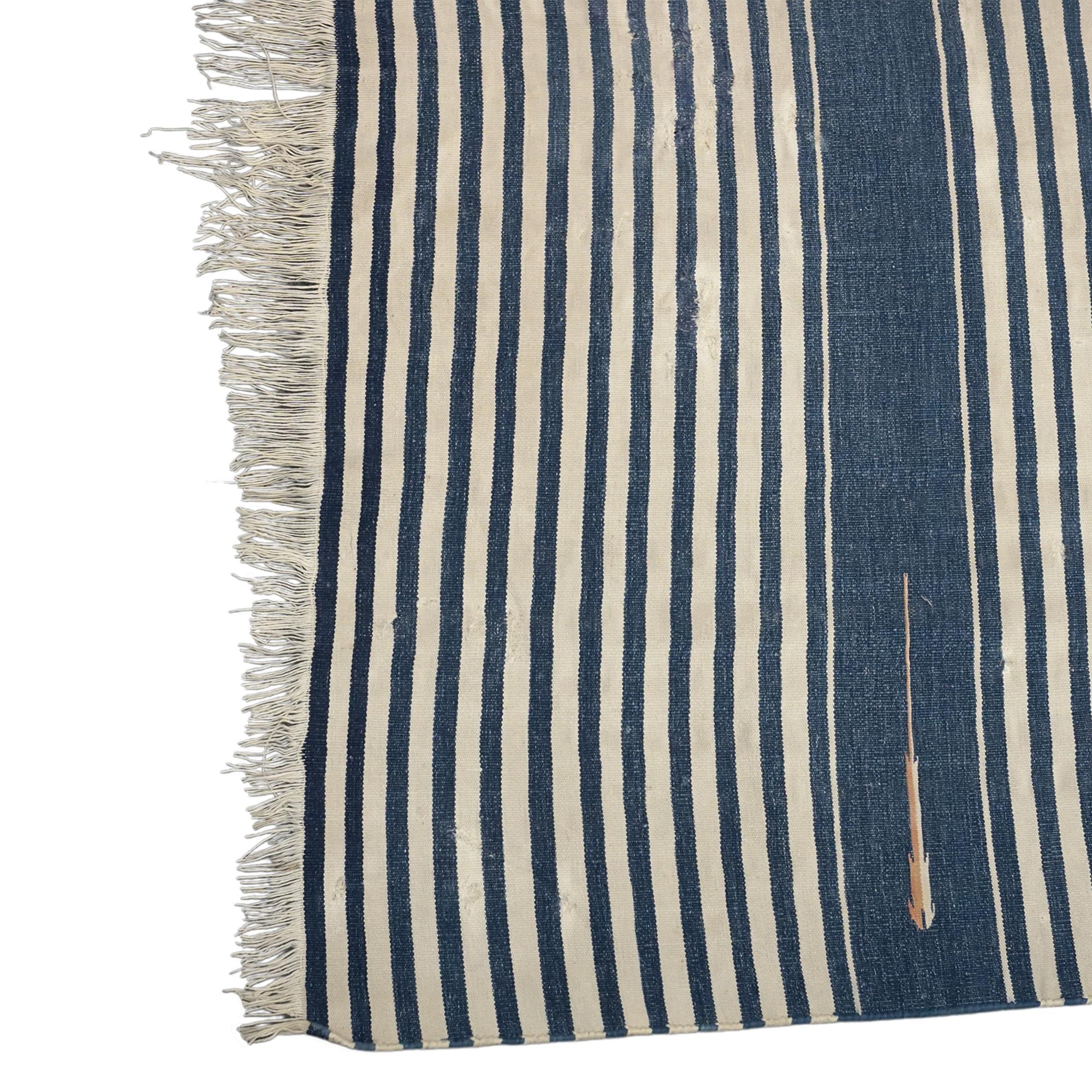 Vintage Dhurrie Runner Rug with Stripes, from Rug & Kilim In Good Condition For Sale In Long Island City, NY