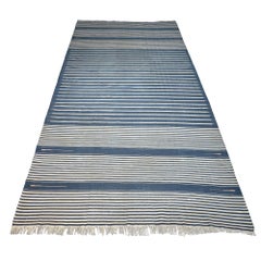 Retro Dhurrie Runner Rug with Stripes, from Rug & Kilim