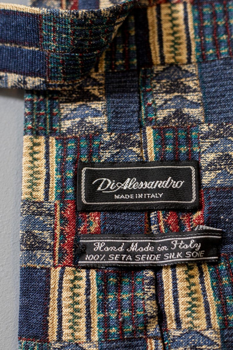 Cravate Vintage Alessandro Paris - 100% Soie - Occasion En Bon état - Style Rétro