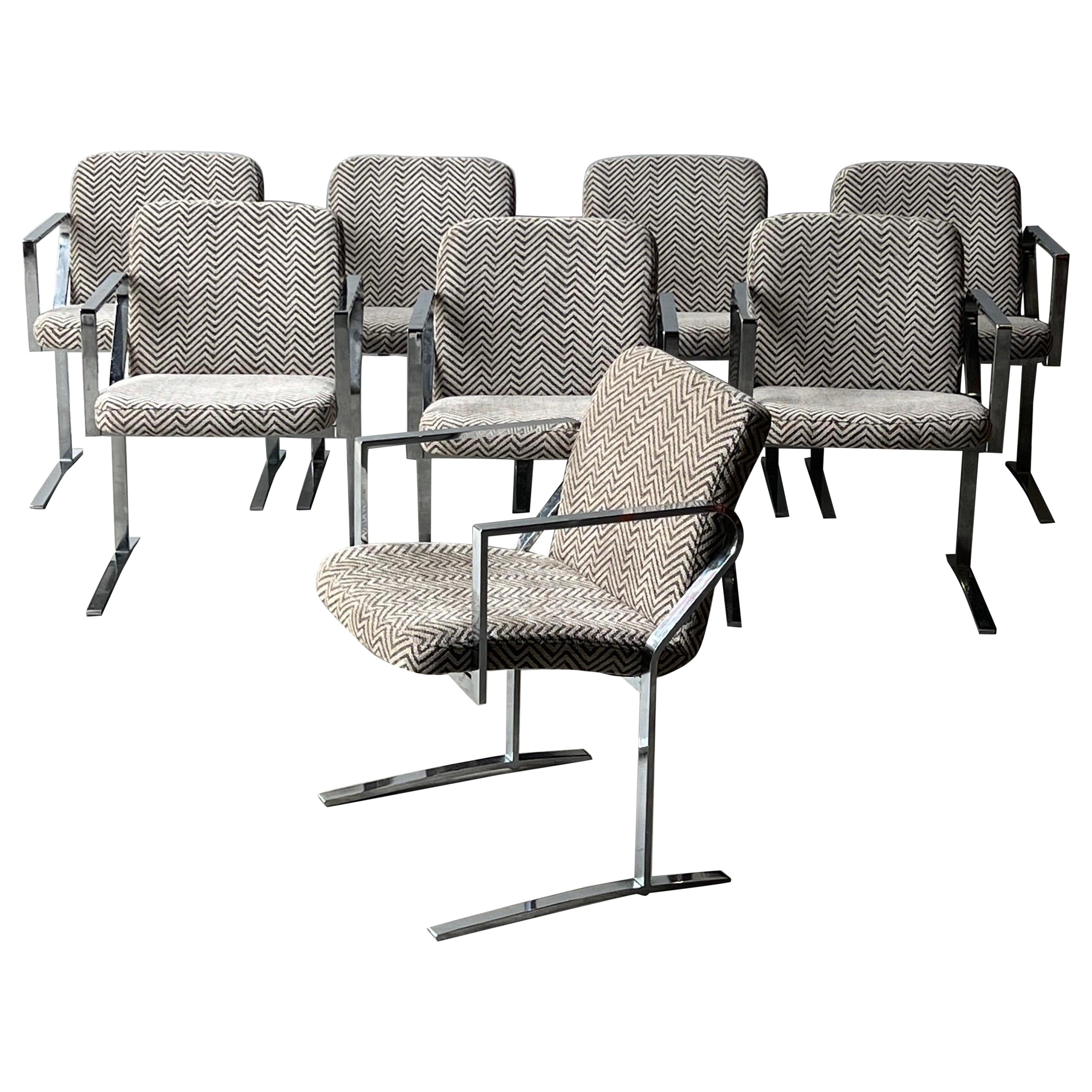 Vintage DIA Chrome Dining Chairs - Set of Eight