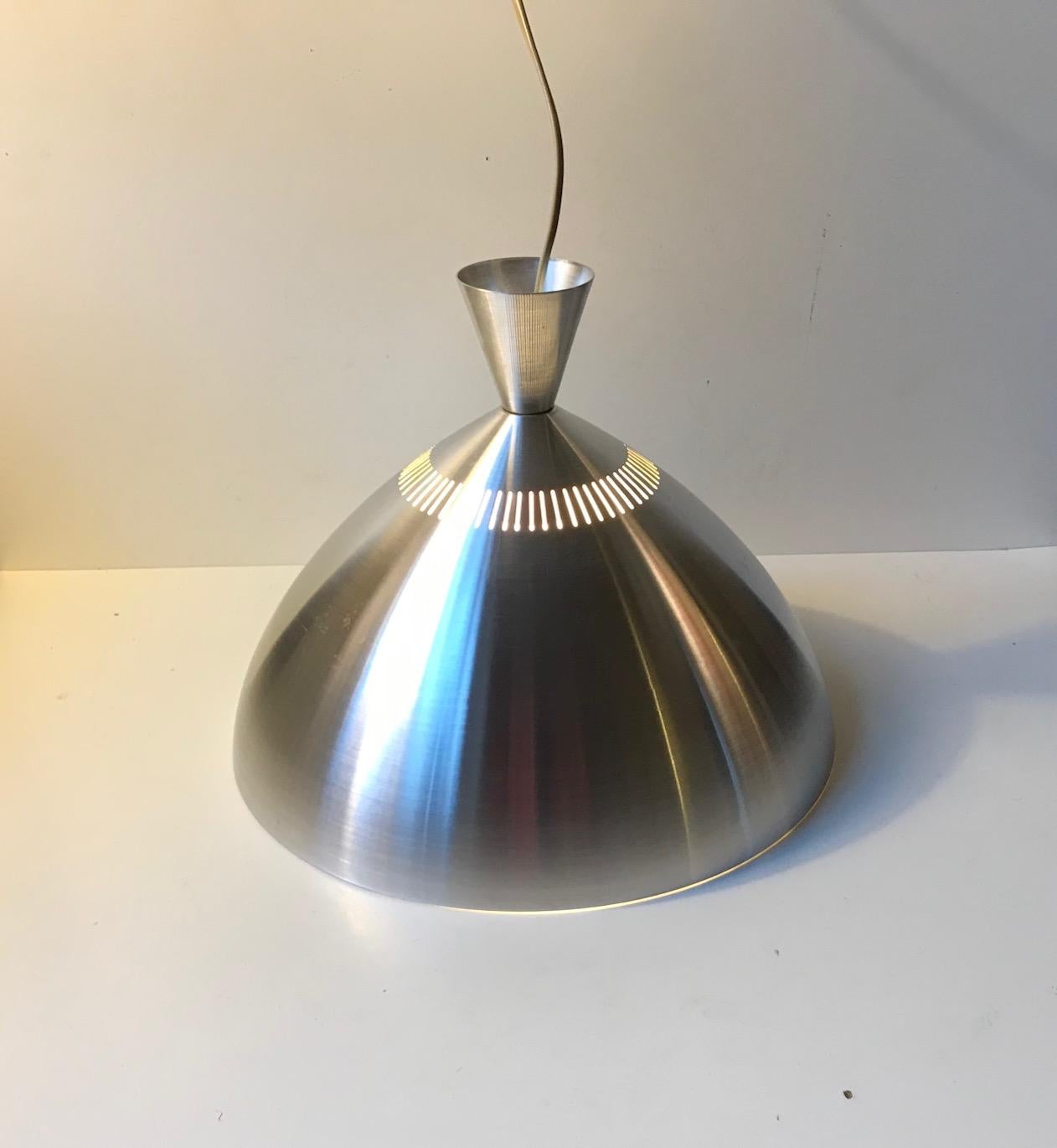 Brushed Vintage Diablo Pendant Lamp from Lyfa, Denmark, 1960s