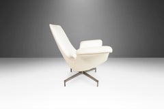 Vintage Dialogue Wing Lounge Chair by HBF in White Leather, c. 1990's