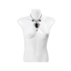 Vintage Diamante and Sapphire Drop Necklace Circa 1980's