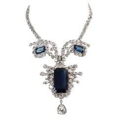 Collana con diamanti e zaffiri vintage, circa anni '80