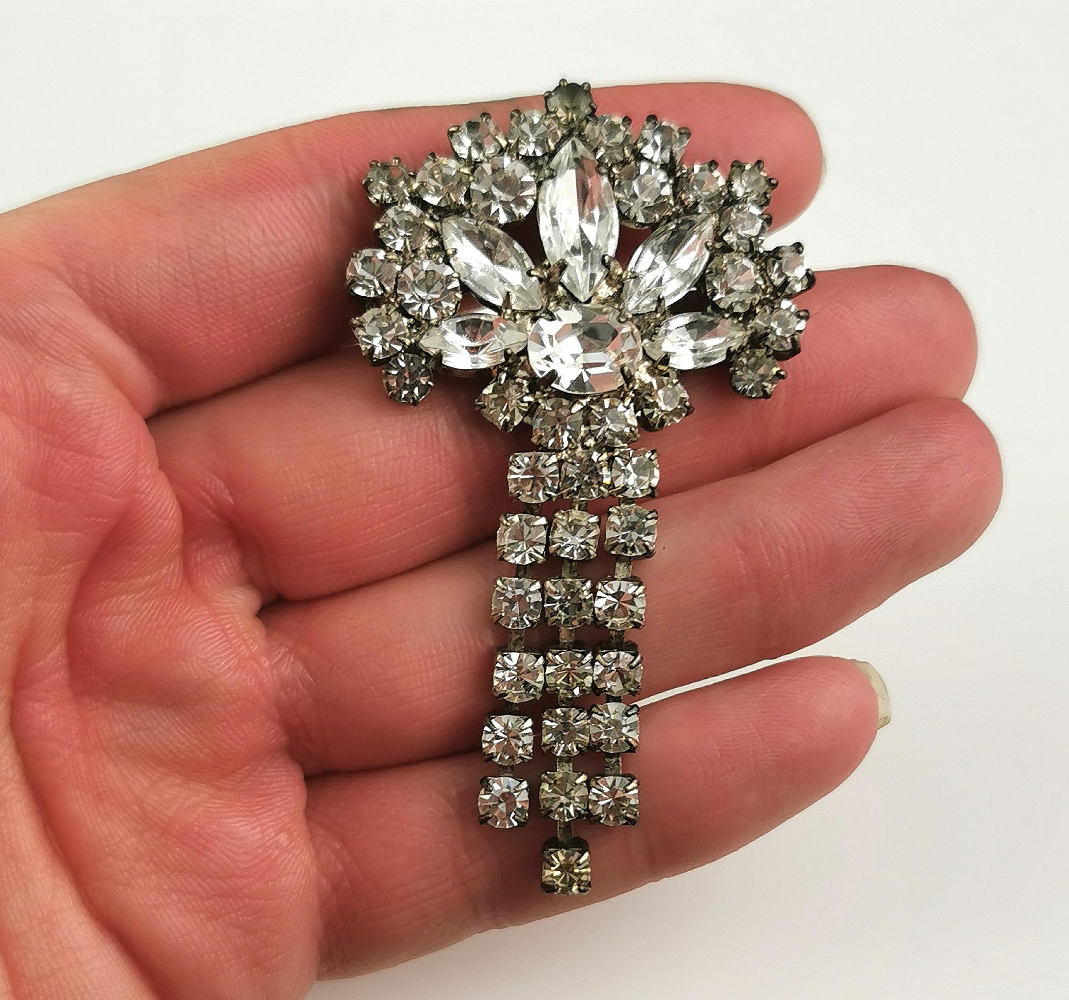 Vintage Diamant-Baumelbrosche  im Zustand „Gut“ im Angebot in NEWARK, GB