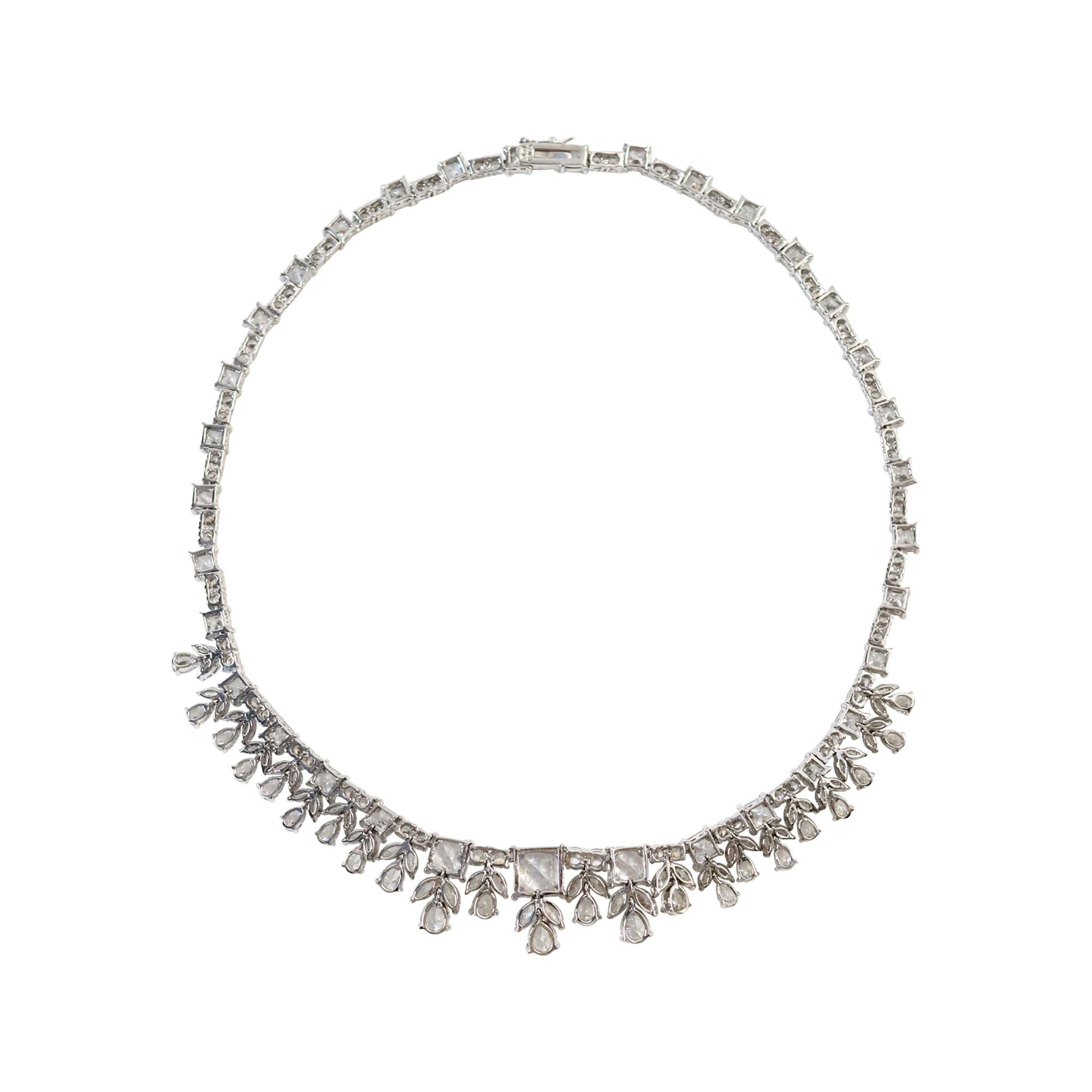Collar Vintage de Piezas Colgantes de Diamante Circa 1990s en venta 5
