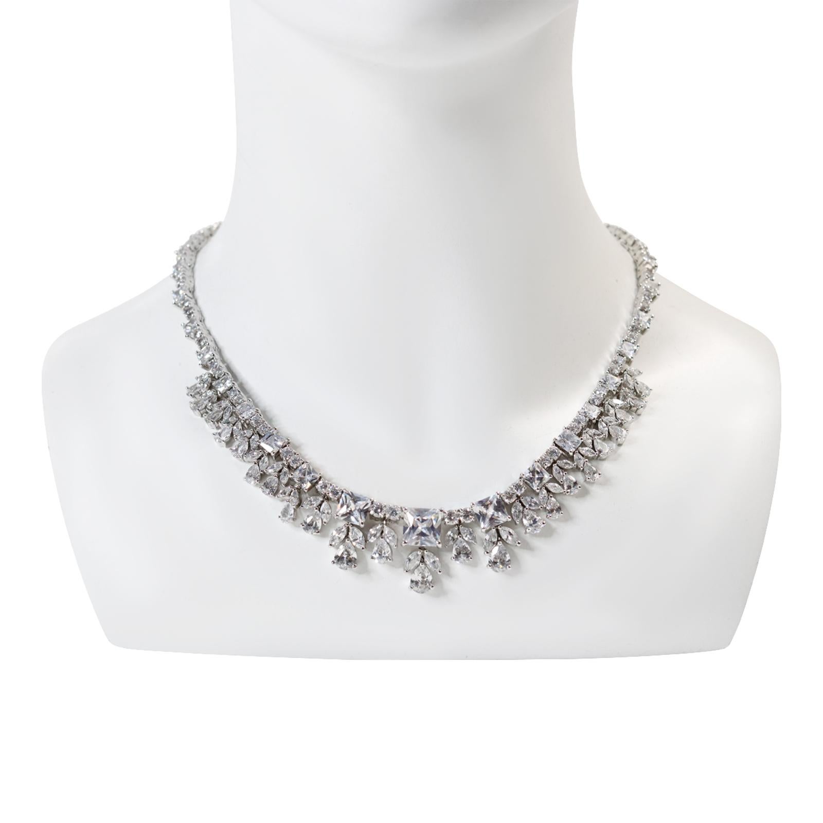 Women's or Men's Vintage Diamante Dangling Pieces Necklace Circa 1990s For Sale