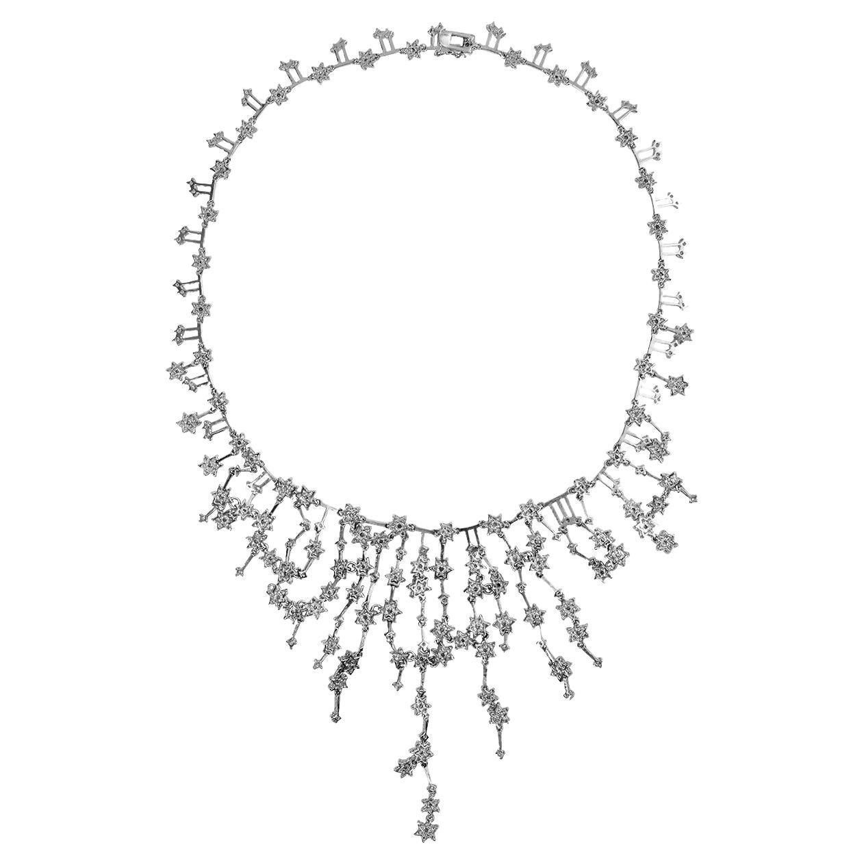 Vintage Diamante Dangling Pieces Necklace Circa 1990s