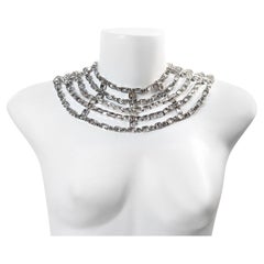 Collar Vintage Diamante Esmeralda y Corte Redondo Circa 1980's