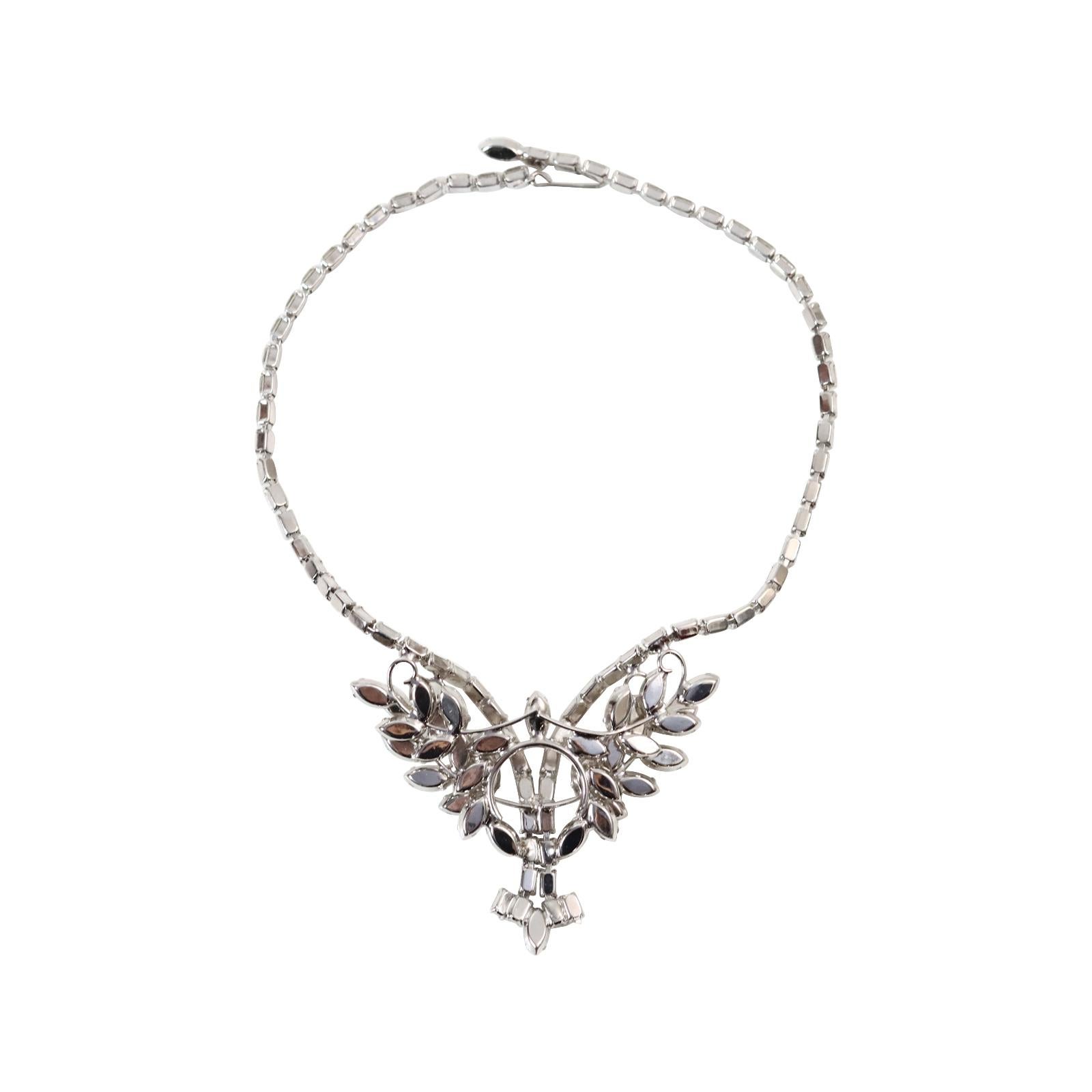 Vintage Diamant-Halskette in Smaragdform mit Baguette-Halskette Circa 1960er Jahre im Angebot 3