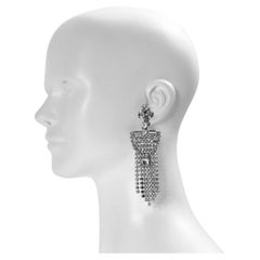 Vintage Diamant-Wasserfall-Ohrringe mit Fransen, ca. 1960er Jahre