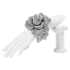 Brazalete Clamper Vintage Diamante Rosa Grande Circa Años 90