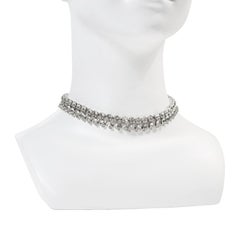 Vintage Diamante Pear and Round Cut Choker Circa 1960s