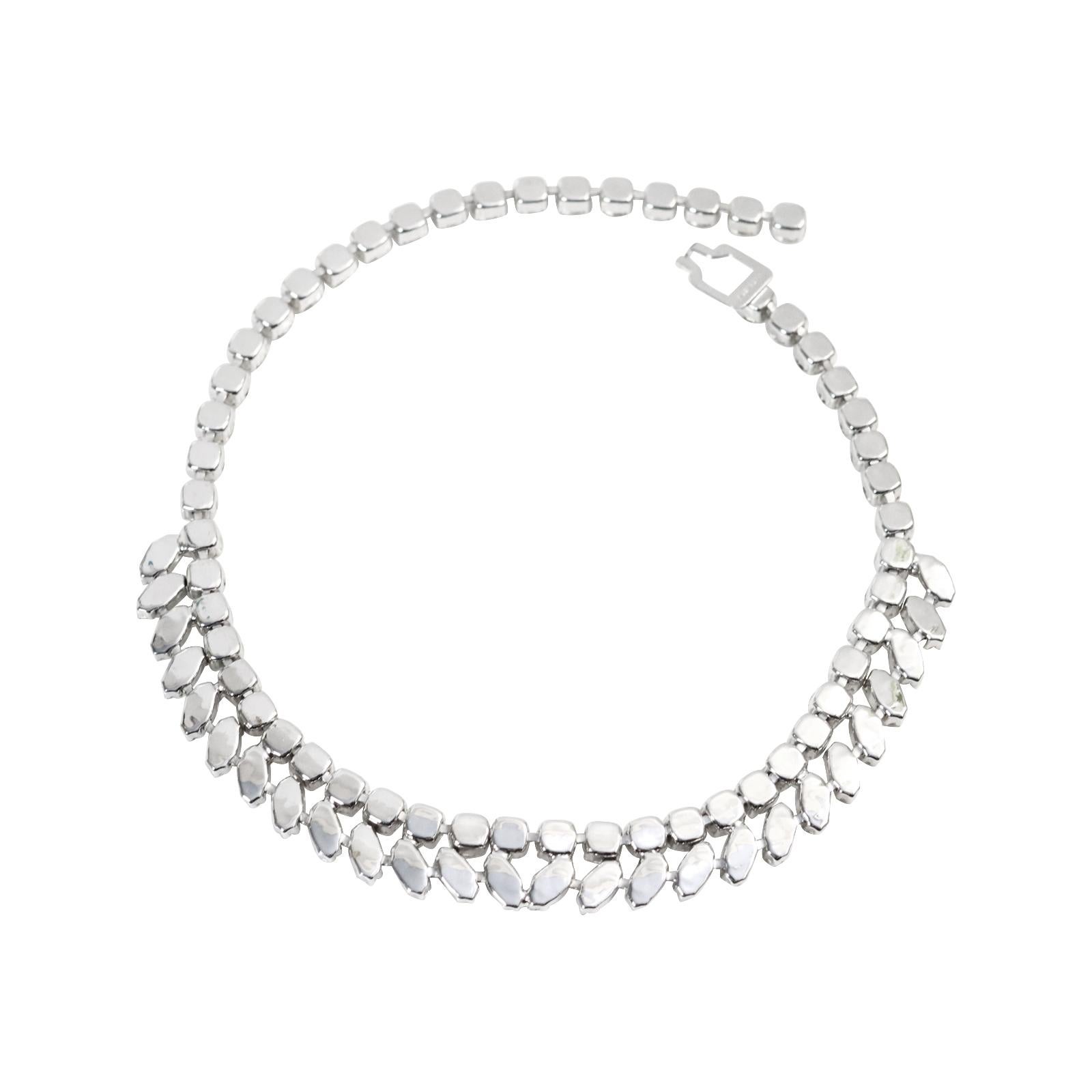 Vintage Diamante Pear and Round Cut Choker Circa 1960s For Sale 1