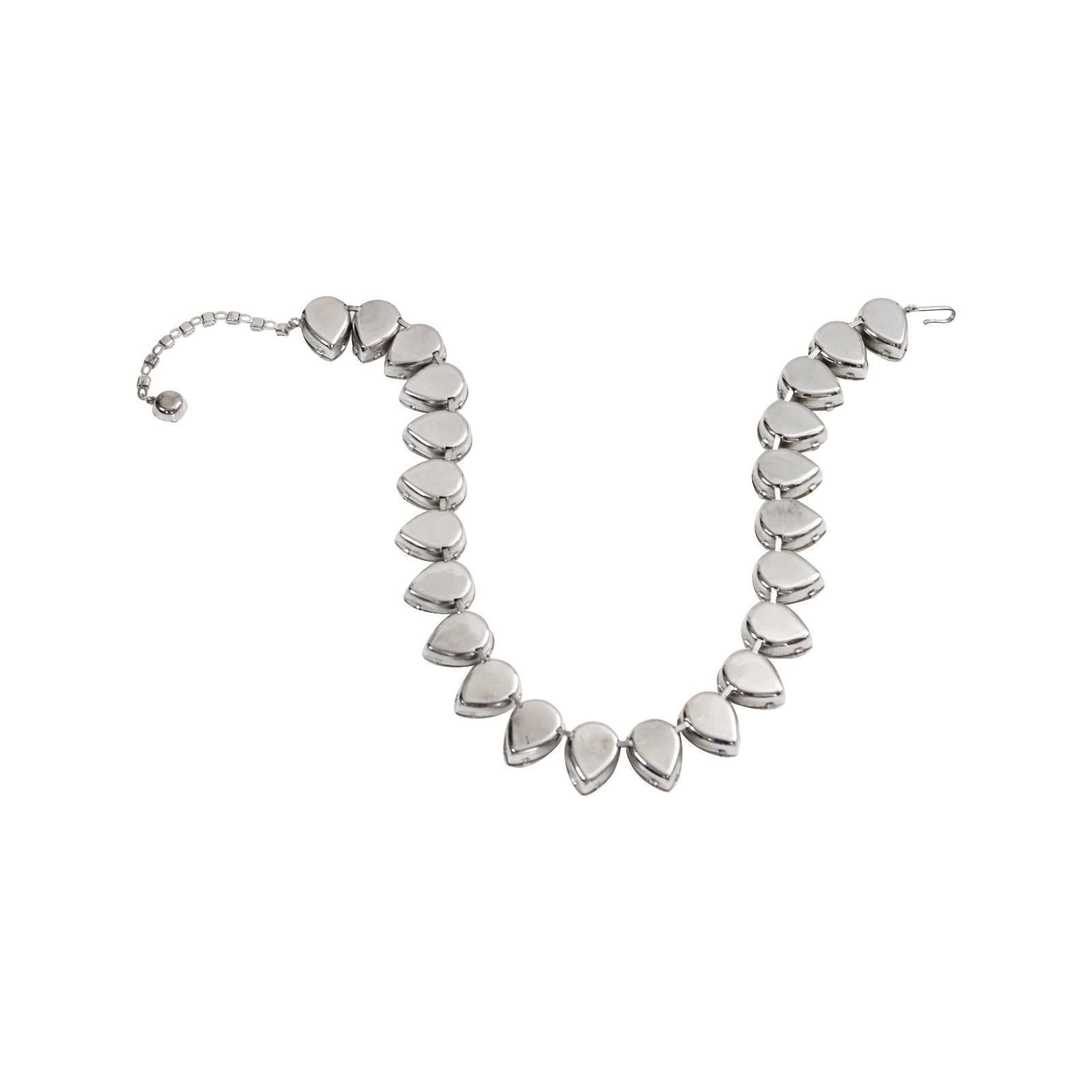 Vintage Rhinestone Diamante Pear Shape Choker Circa 1980s For Sale 5
