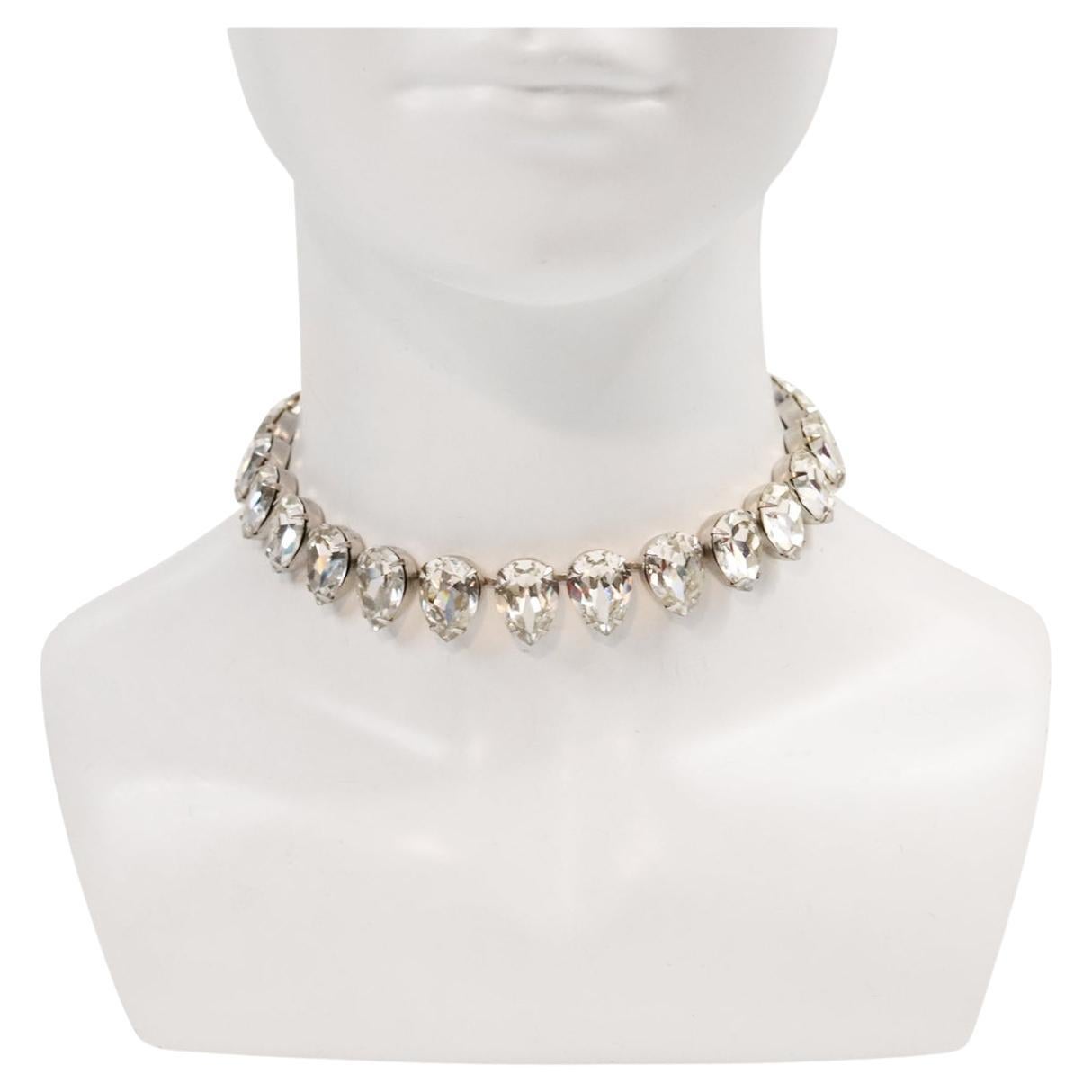 Vintage Diamante Birnenform Halsband CIRCA 1980er