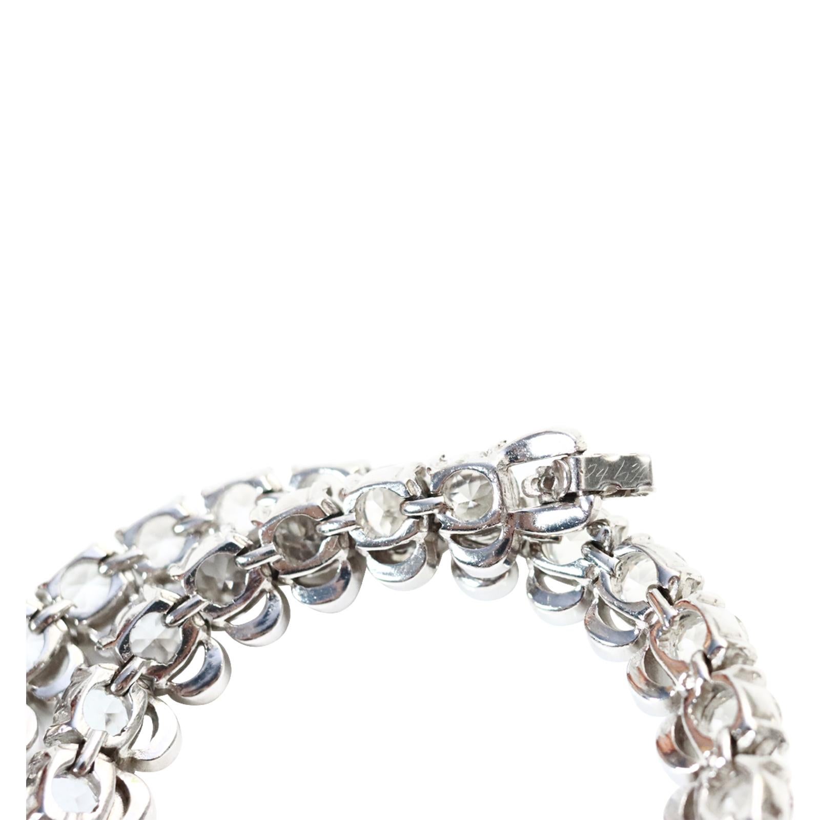 Vintage Diamante Round Shape With Pave Choker Necklace Circa 1980s For Sale 7