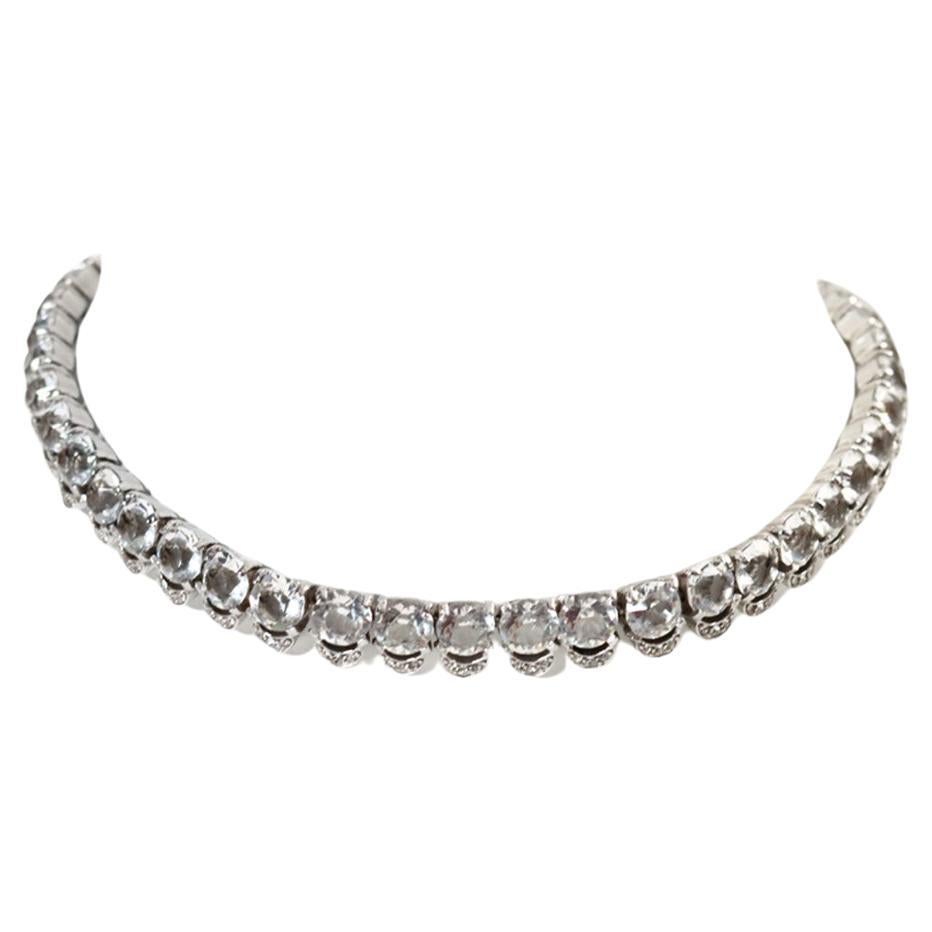 Vintage Diamante Round Shape With Pave Choker Necklace Circa 1980s. You will have no idea of its beauty until you hold this magnificent piece in your hands.  This was purchased at Bergdorf Goodman in the early 1980s and was more than today's price. 