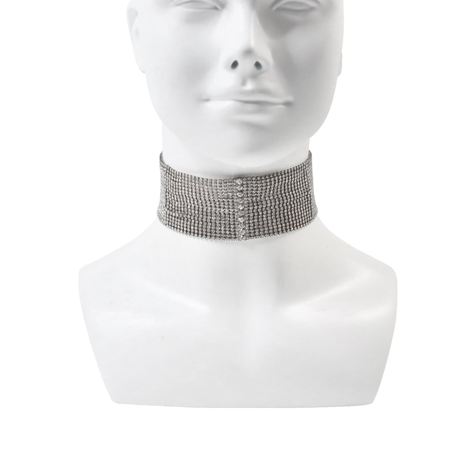 Breites Vintage-Diamant-Choker Circa 1970er Jahre (Moderne)