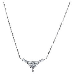 Collier d'inspiration vintage en or blanc 14 carats avec diamants 