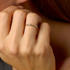 Vintage 14k Gold Diamond Ring Jacket with Baguette Stones, 1970