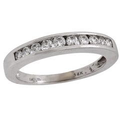 Anillo vintage de diamantes de oro blanco de 14k