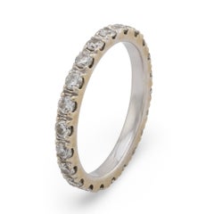 Vintage diamond 14k white gold eternity band