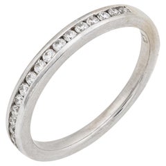 Vintage Diamant 14k Weißgold halbe Ewigkeit Band