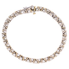Vintage diamond 14K white gold tennis bracelet