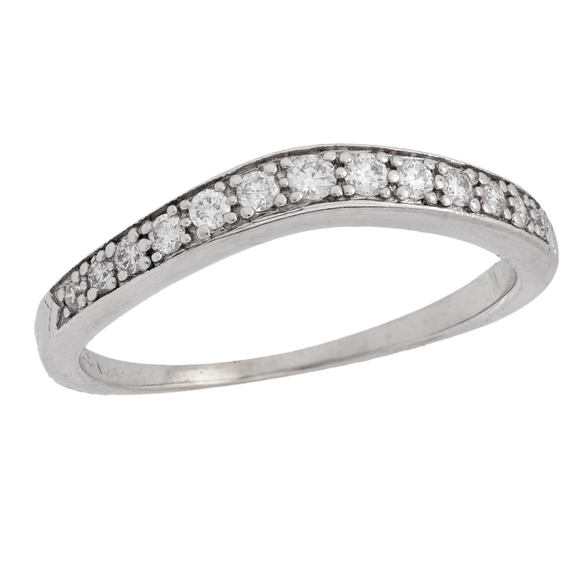 Vintage diamond 14k white gold wedding band